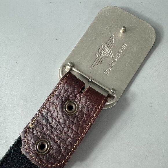 Buckle-Down Buckle Brown Leather Belt - Picture 12 of 13